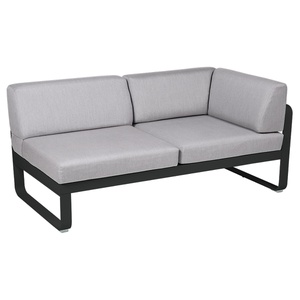 Module d'angle droit 2 places BELLEVIE Fermob réglisse-gris flanelle