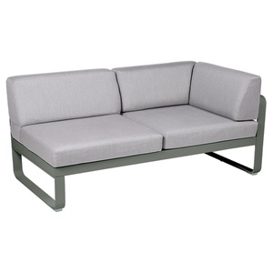 Module d'angle droit 2 places BELLEVIE Fermob romarin-gris flanelle