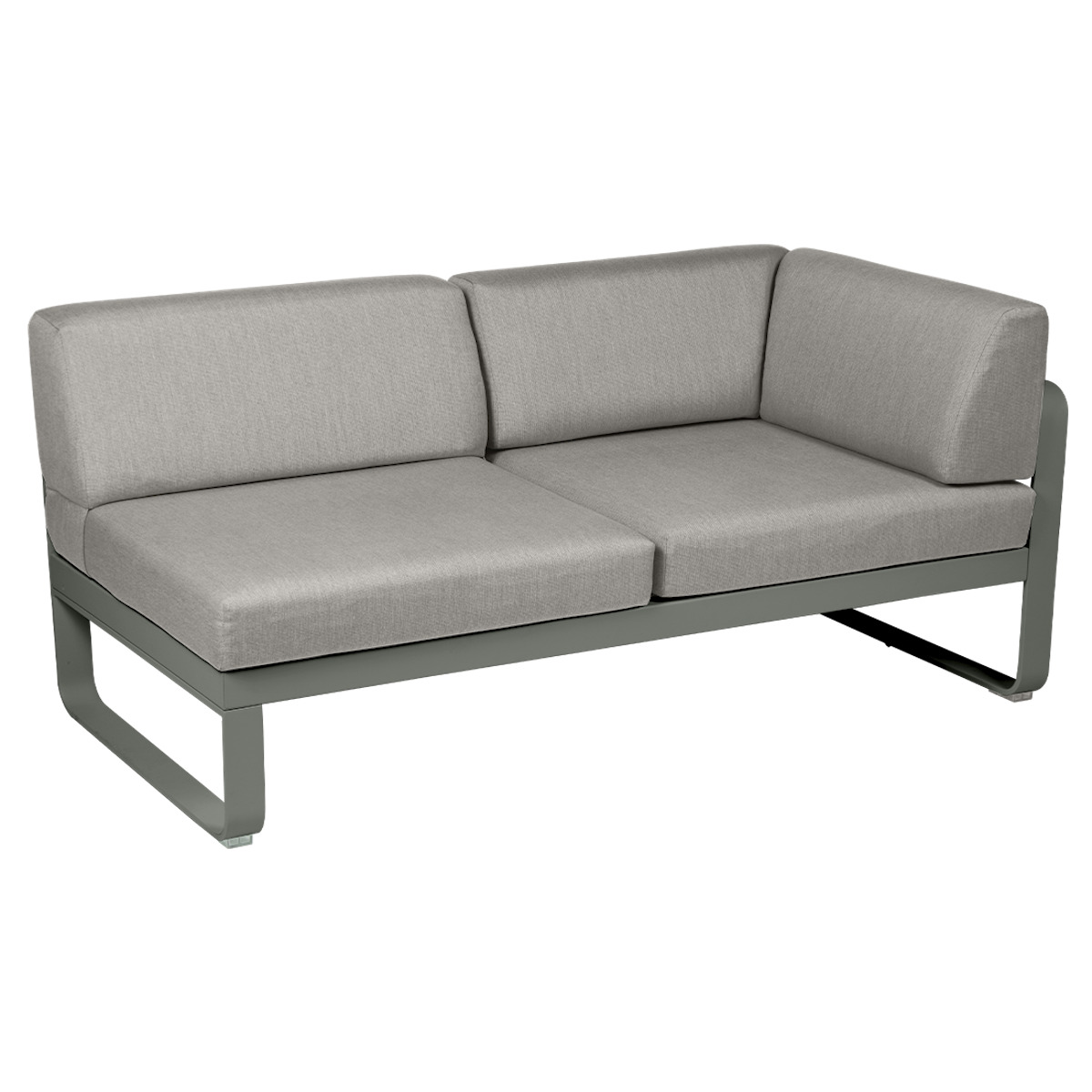 Module d'angle droit 2 places BELLEVIE Fermob romarin-taupe grisé