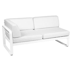 Module d'angle gauche 2 places BELLEVIE Fermob blanc coton-Blanc grisé