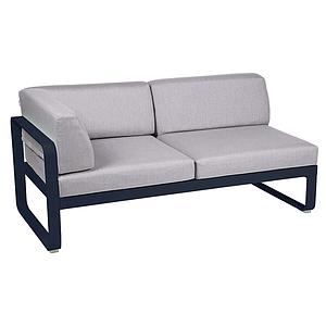 Module d'angle gauche 2 places BELLEVIE Fermob bleu abysse-Gris flanelle