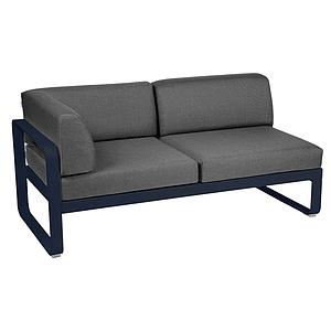 Module d'angle gauche 2 places BELLEVIE Fermob bleu abysse-Gris graphite