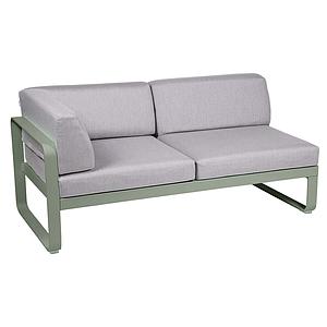 Module d'angle gauche 2 places BELLEVIE Fermob cactus-Gris flanelle