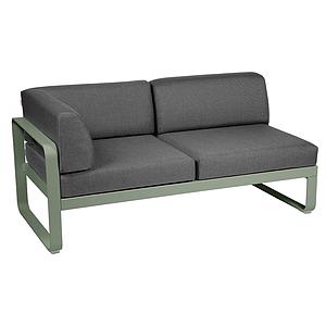 Module d'angle gauche 2 places BELLEVIE Fermob cactus-Gris graphite