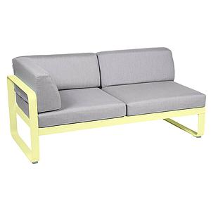 Module d'angle gauche 2 places BELLEVIE Fermob citron givré-Gris flanelle