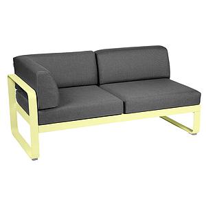 Module d'angle gauche 2 places BELLEVIE Fermob citron givré-Gris graphite