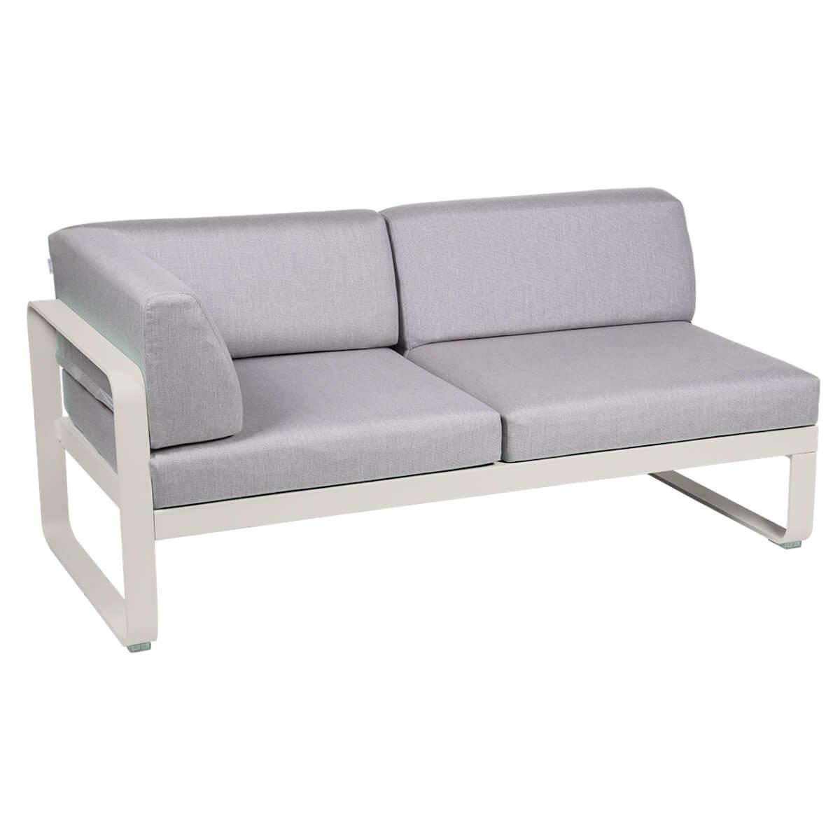Module d'angle gauche 2 places BELLEVIE Fermob gris argile-Gris flanelle