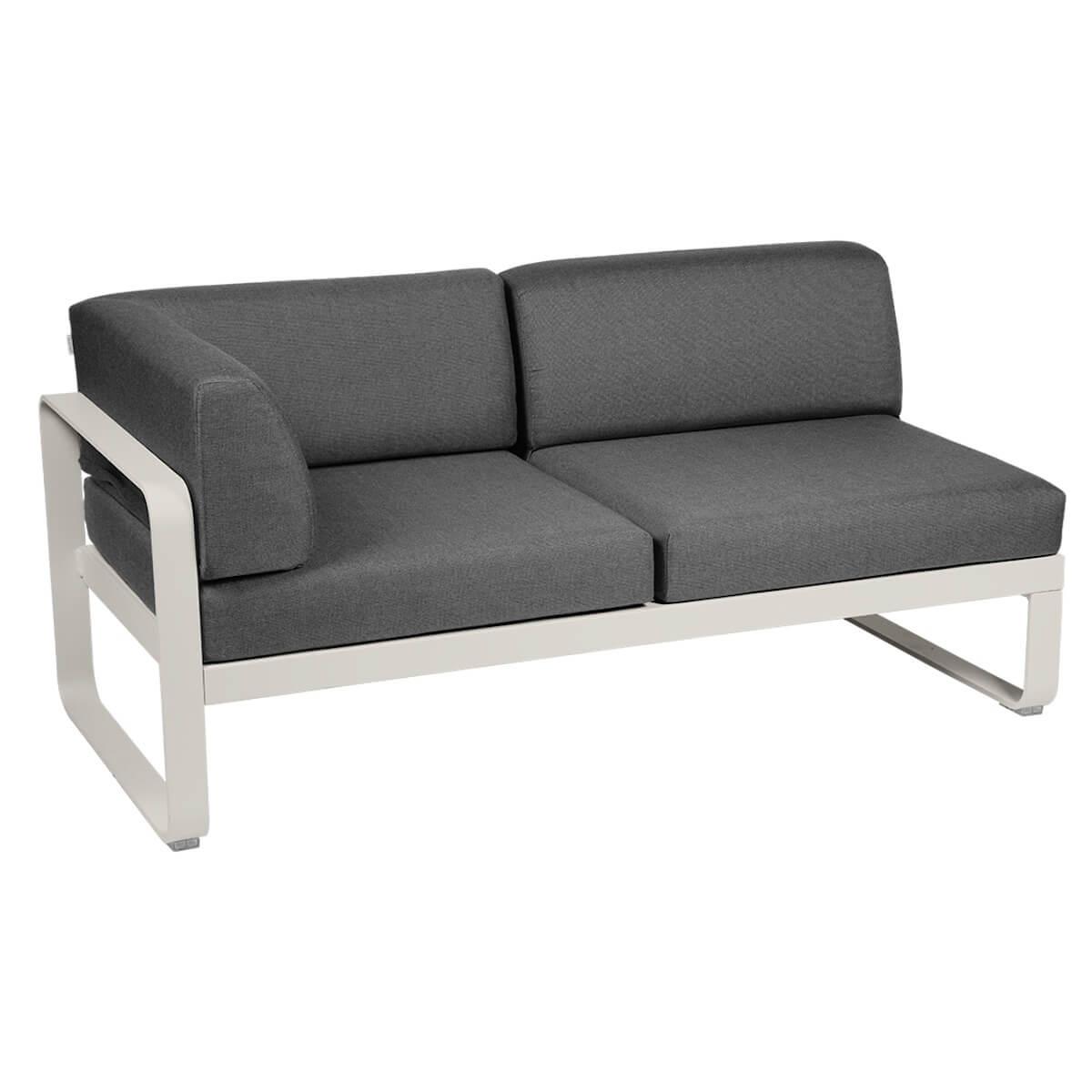 Module d'angle gauche 2 places BELLEVIE Fermob gris argile-Gris graphite