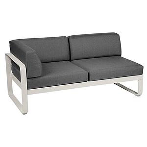 Module d'angle gauche 2 places BELLEVIE Fermob gris argile-Gris graphite