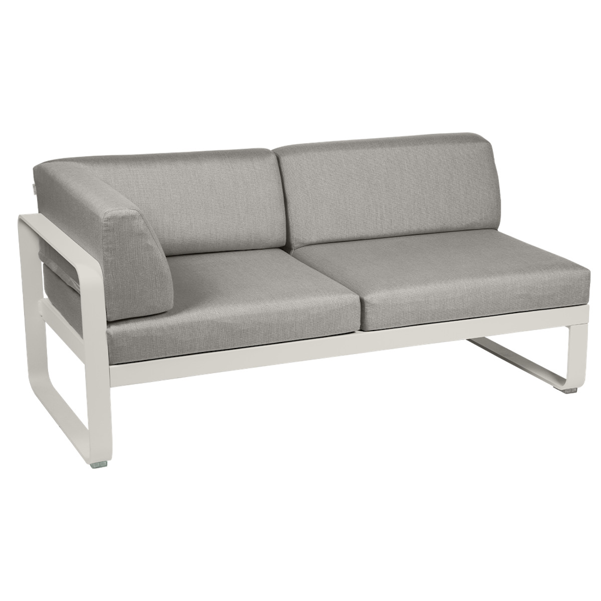 Module d'angle gauche 2 places BELLEVIE Fermob gris argile-taupe grisé