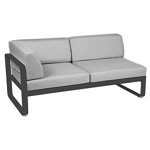 Module d'angle gauche 2 places BELLEVIE Fermob gris carbone-Gris flanelle