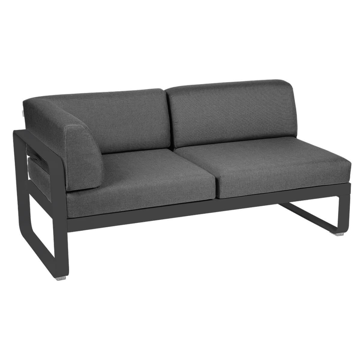 Module d'angle gauche 2 places BELLEVIE Fermob gris carbone-Gris graphite