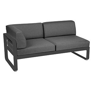 Module d'angle gauche 2 places BELLEVIE Fermob gris carbone-Gris graphite