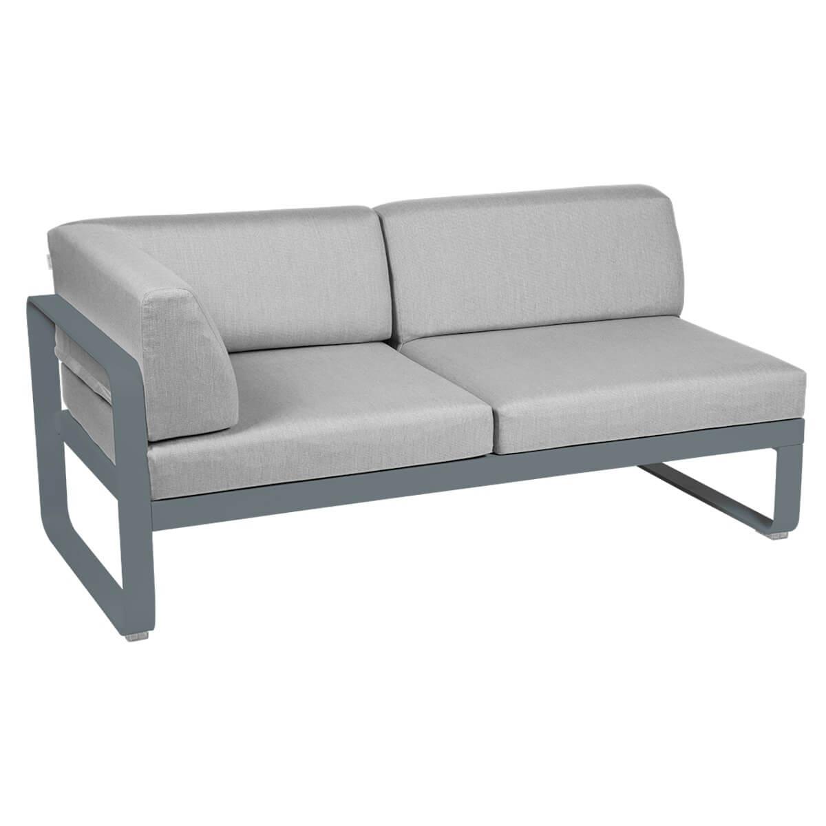Module d'angle gauche 2 places BELLEVIE Fermob gris orage-Gris flanelle