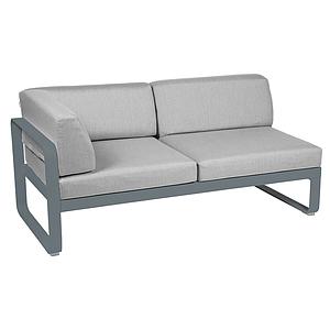 Module d'angle gauche 2 places BELLEVIE Fermob gris orage-Gris flanelle