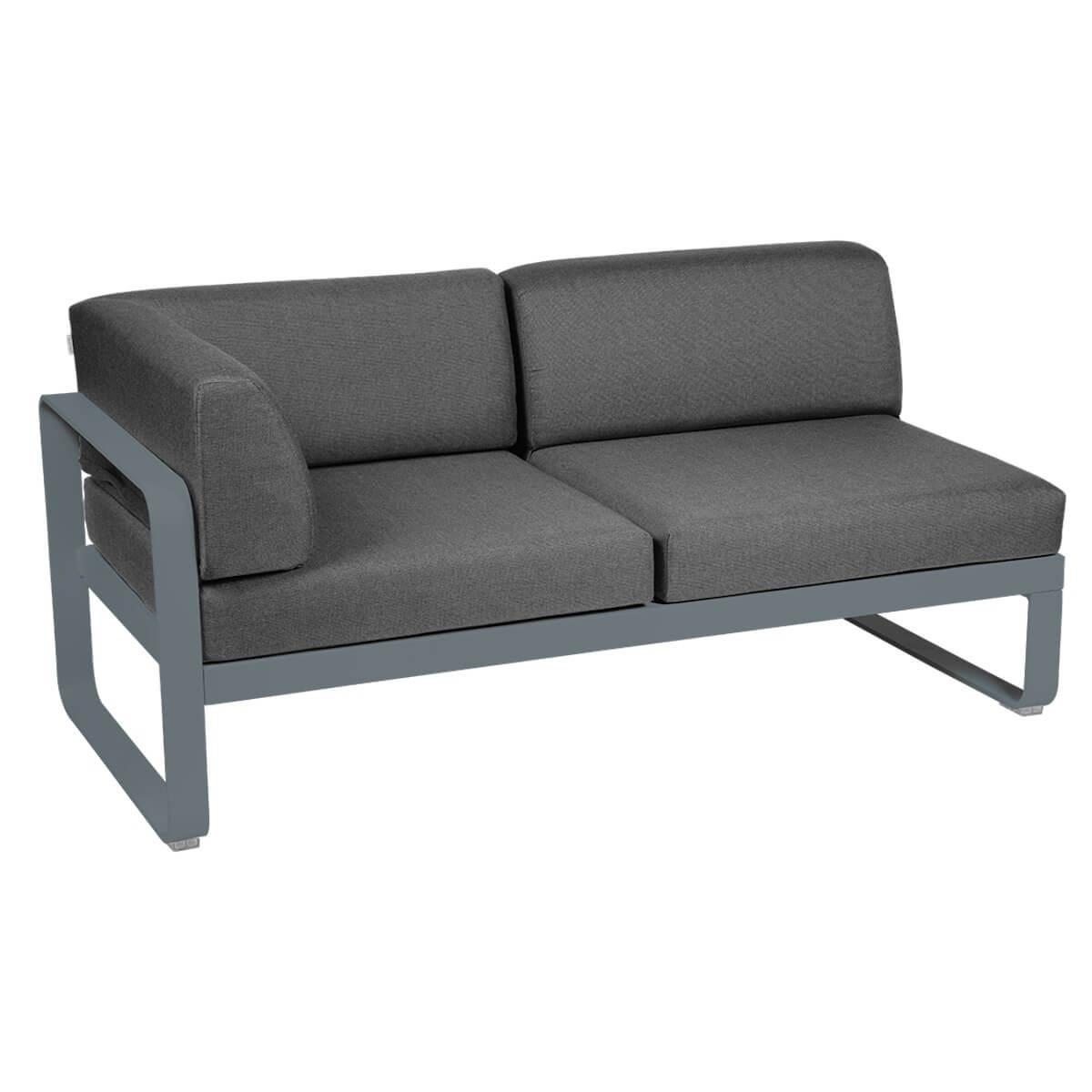 Module d'angle gauche 2 places BELLEVIE Fermob gris orage-Gris graphite