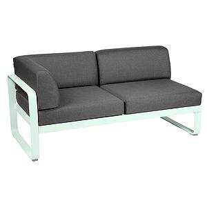 Module d'angle gauche 2 places BELLEVIE Fermob menthe glaciale-Gris graphite