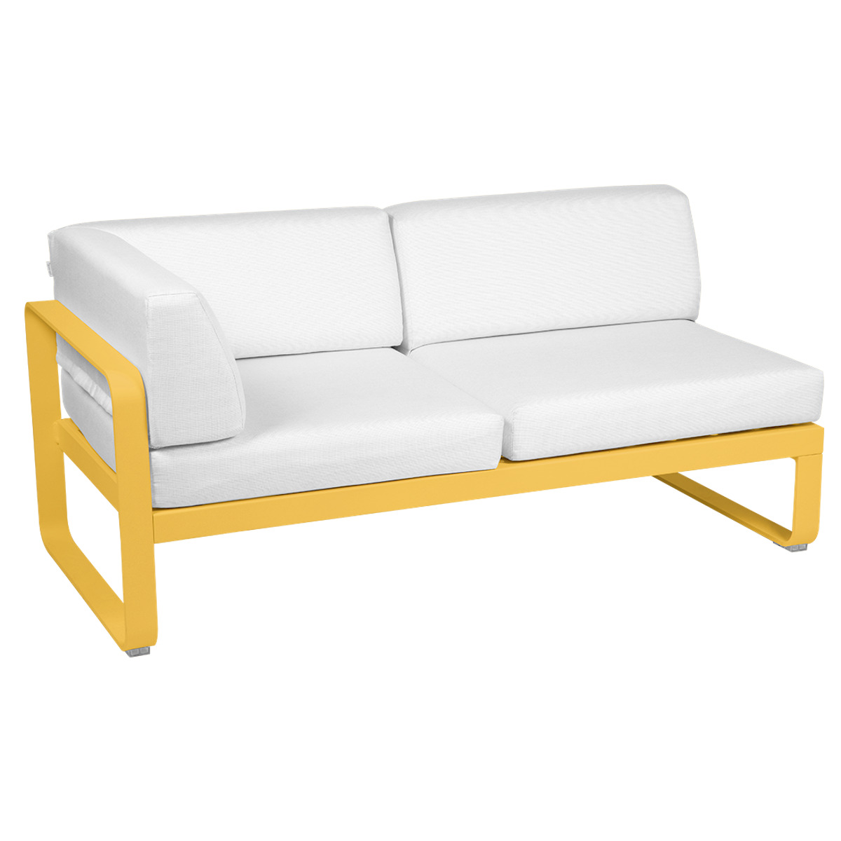 Module d'angle gauche 2 places BELLEVIE Fermob miel NEW-blanc grisé