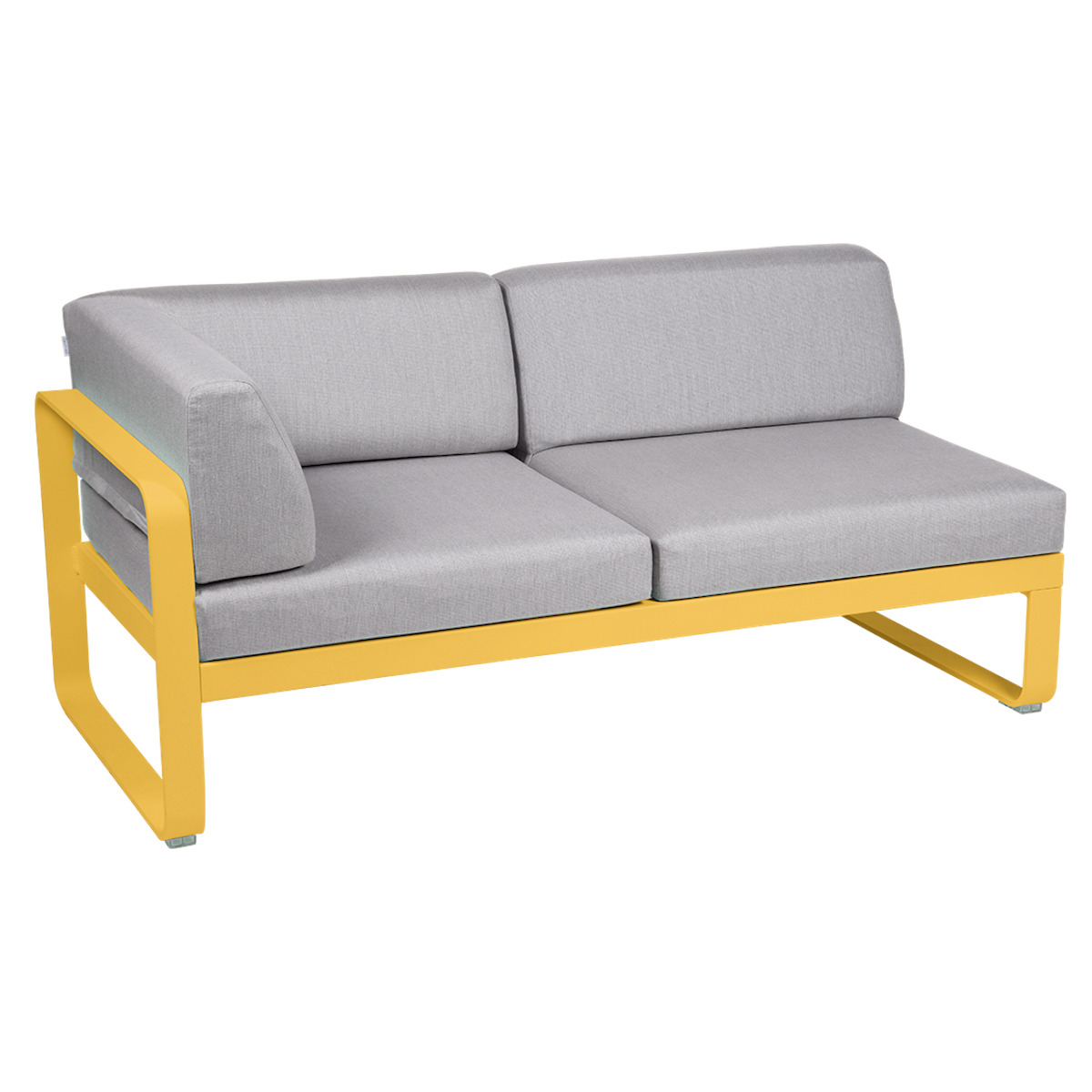 Module d'angle gauche 2 places BELLEVIE Fermob miel NEW-gris flanelle