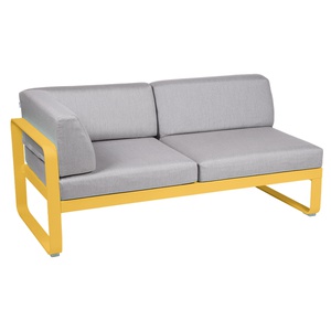 Module d'angle gauche 2 places BELLEVIE Fermob miel NEW-gris flanelle