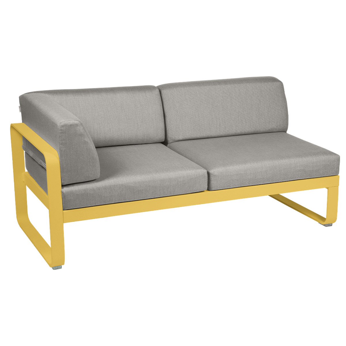 Module d'angle gauche 2 places BELLEVIE Fermob miel NEW-taupe grisé