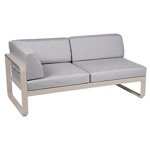 Module d'angle gauche 2 places BELLEVIE Fermob muscade-Gris flanelle