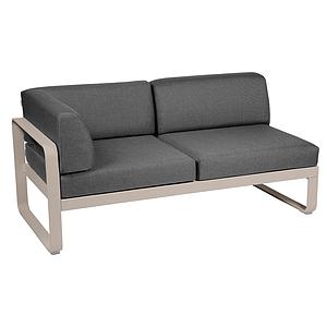 Module d'angle gauche 2 places BELLEVIE Fermob muscade-Gris graphite