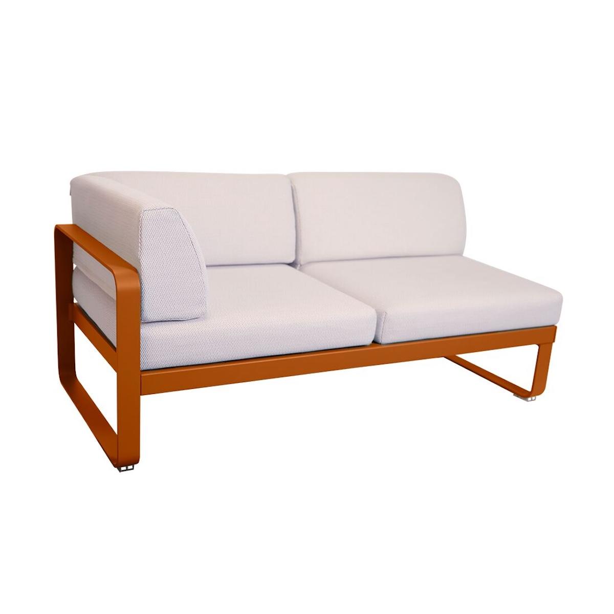 Module d'angle gauche 2 places BELLEVIE Fermob orange confite-perle