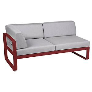 Module d'angle gauche 2 places BELLEVIE Fermob piment-Gris flanelle