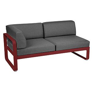 Module d'angle gauche 2 places BELLEVIE Fermob piment-Gris graphite