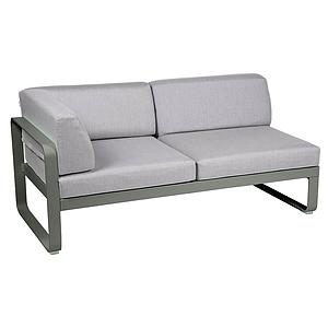 Module d'angle gauche 2 places BELLEVIE Fermob romarin-Gris flanelle