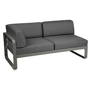 Module d'angle gauche 2 places BELLEVIE Fermob romarin-Gris graphite