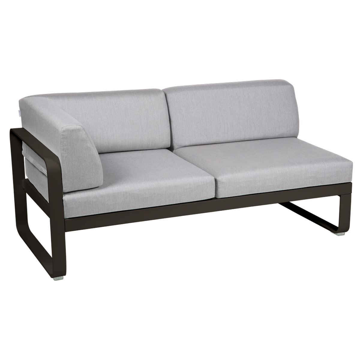 Module d'angle gauche 2 places BELLEVIE Fermob tonka-gris flanelle