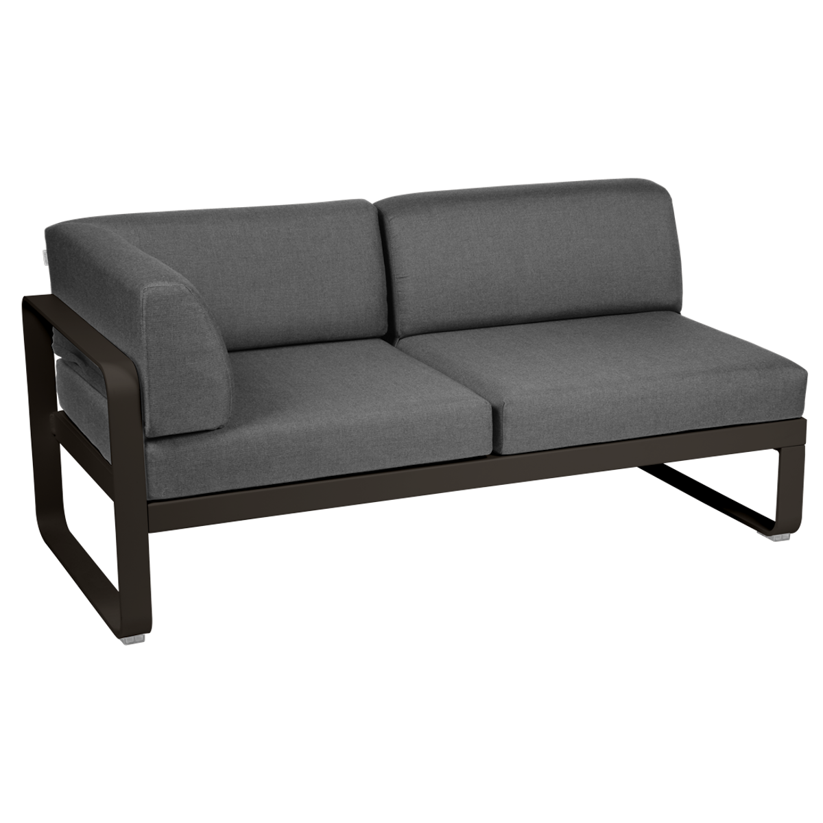 Module d'angle gauche 2 places BELLEVIE Fermob tonka-gris graphite