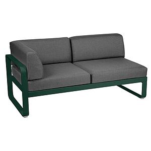 Module d'angle gauche 2 places BELLEVIE Fermob vert cèdre-Gris graphite