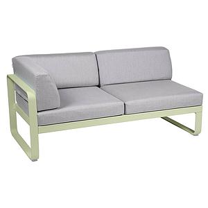 Module d'angle gauche 2 places BELLEVIE Fermob vert tilleul-Gris flanelle
