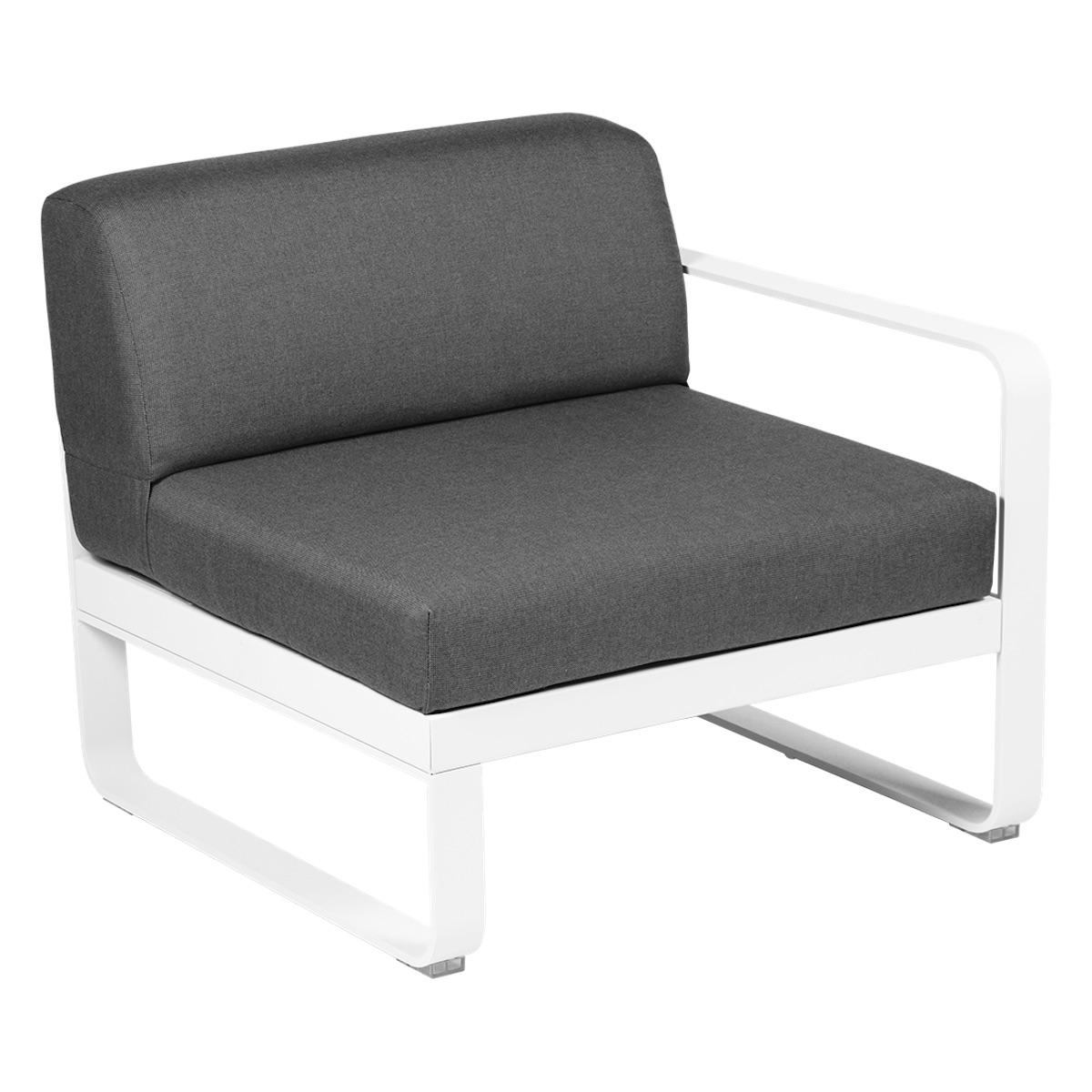 Module droit 1 place BELLEVIE Fermob blanc coton-Gris graphite