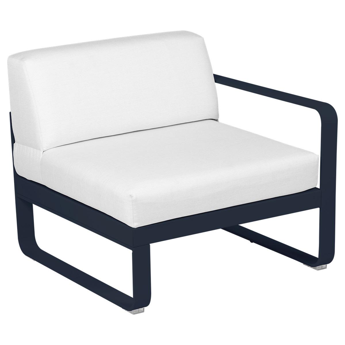 Module droit 1 place BELLEVIE Fermob bleu abysse-Blanc grisé