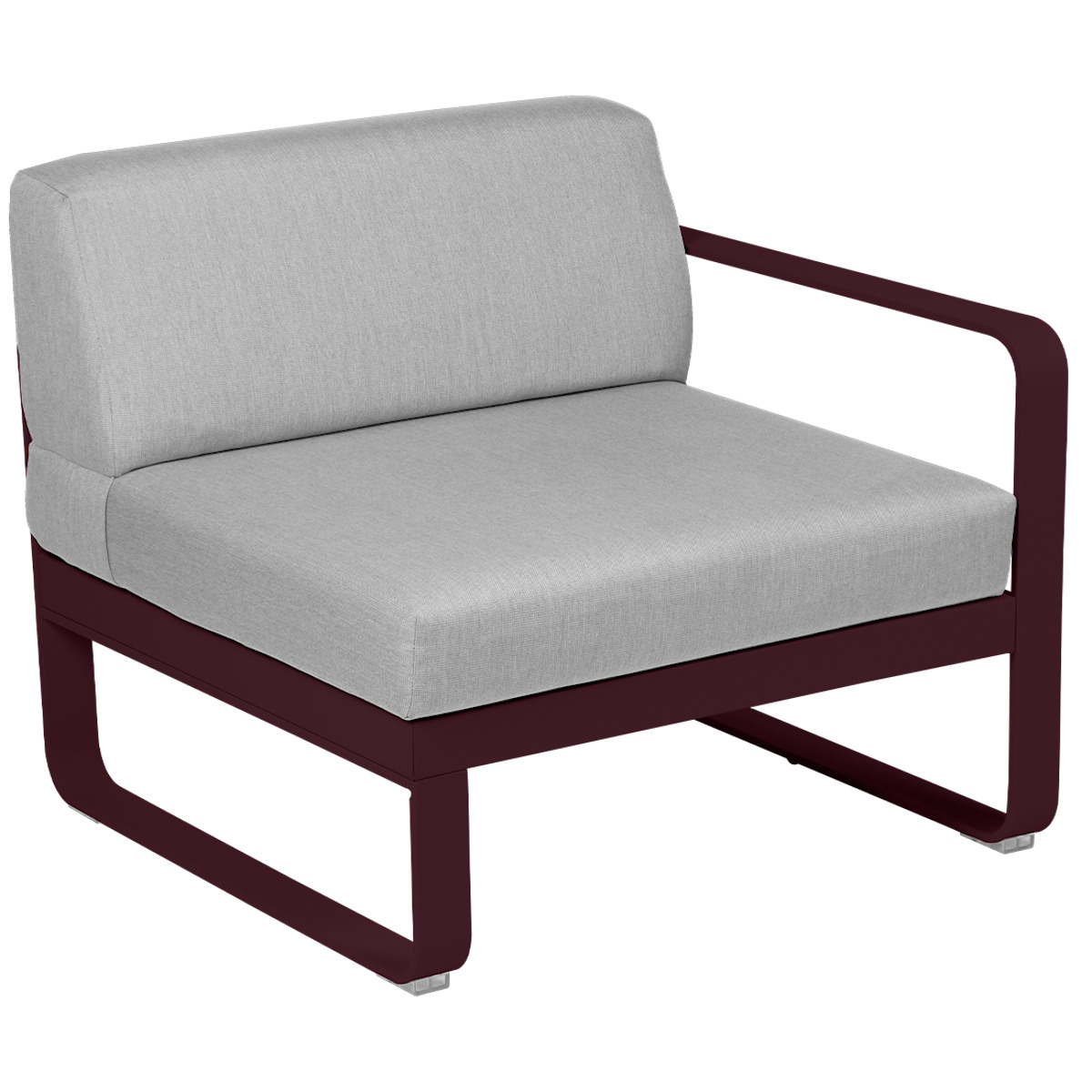 Module droit 1 place BELLEVIE Fermob cerise noire-gris flanelle 