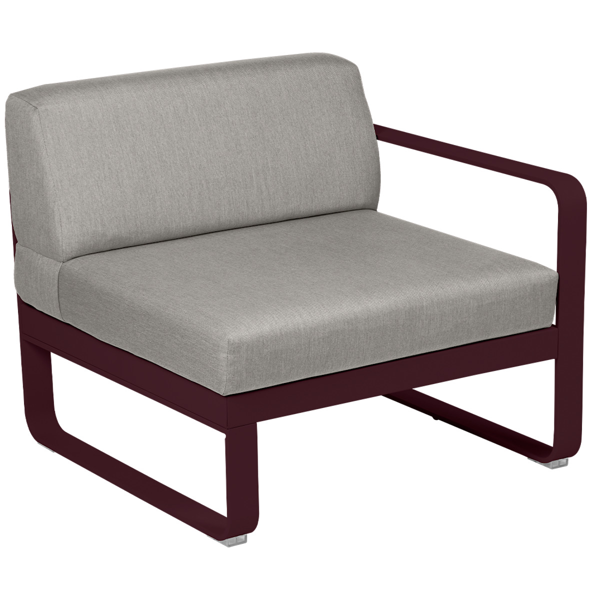 Module droit 1 place BELLEVIE Fermob cerise noire-taupe grisé