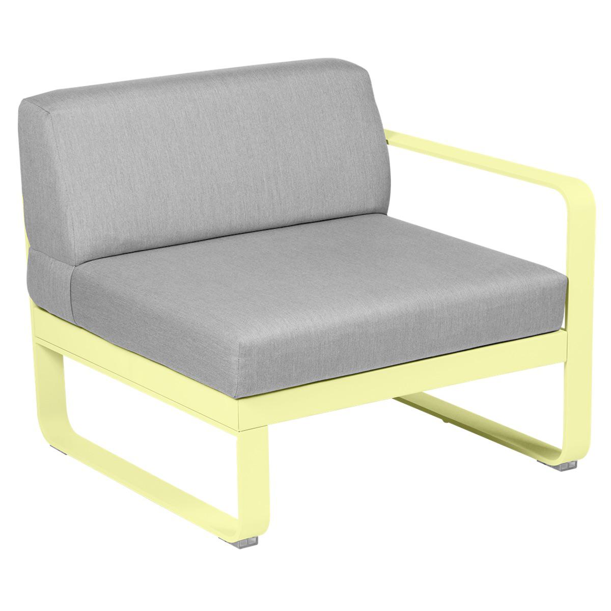Module droit 1 place BELLEVIE Fermob citron givré-Gris flanelle