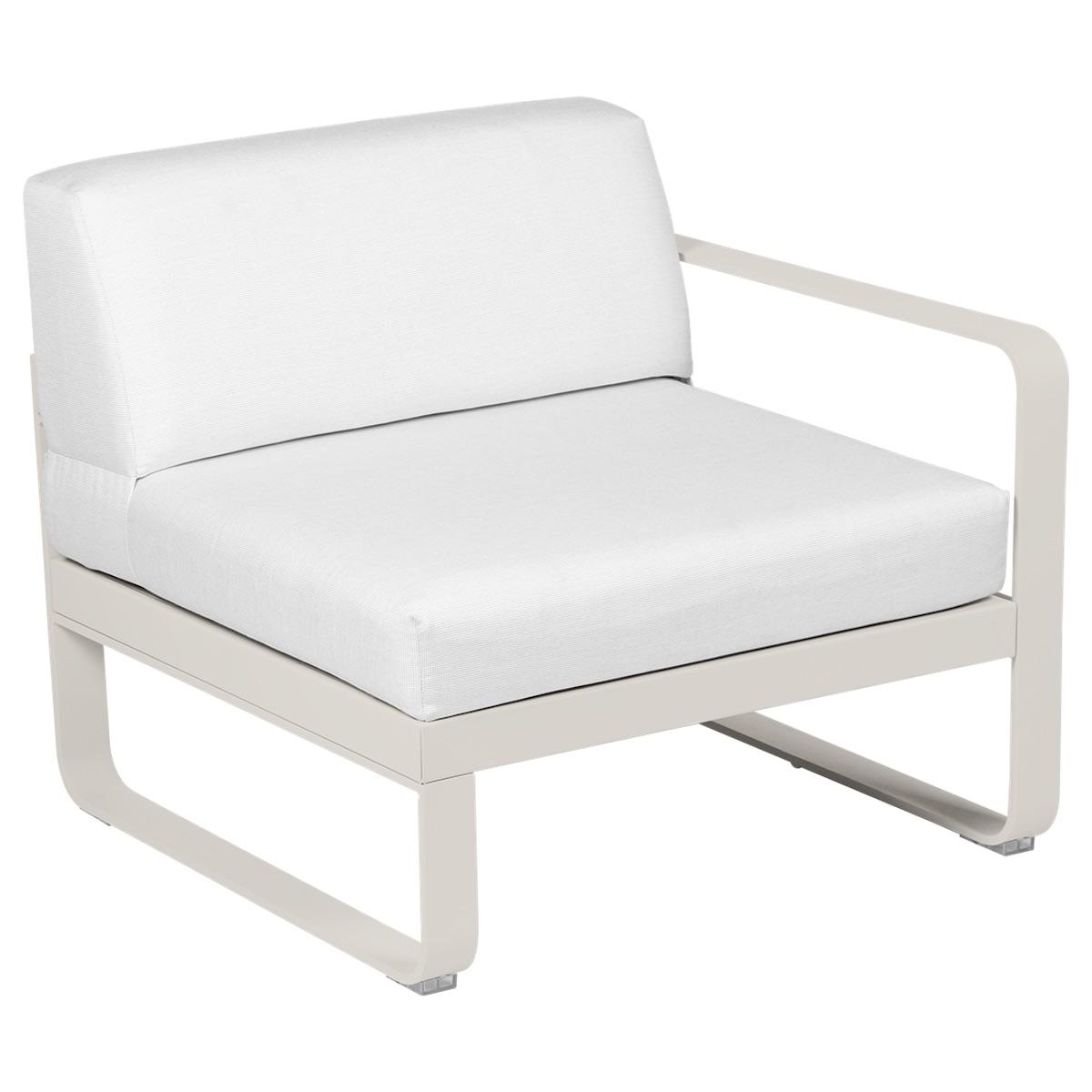 Module droit 1 place BELLEVIE Fermob gris argile-Blanc grisé