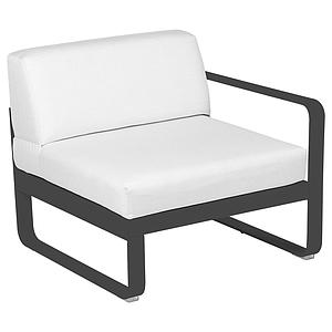 Module droit 1 place BELLEVIE Fermob gris carbone-Blanc grisé
