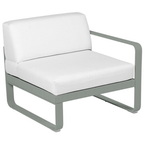 Module droit 1 place BELLEVIE Fermob gris lapilli-blanc grisé