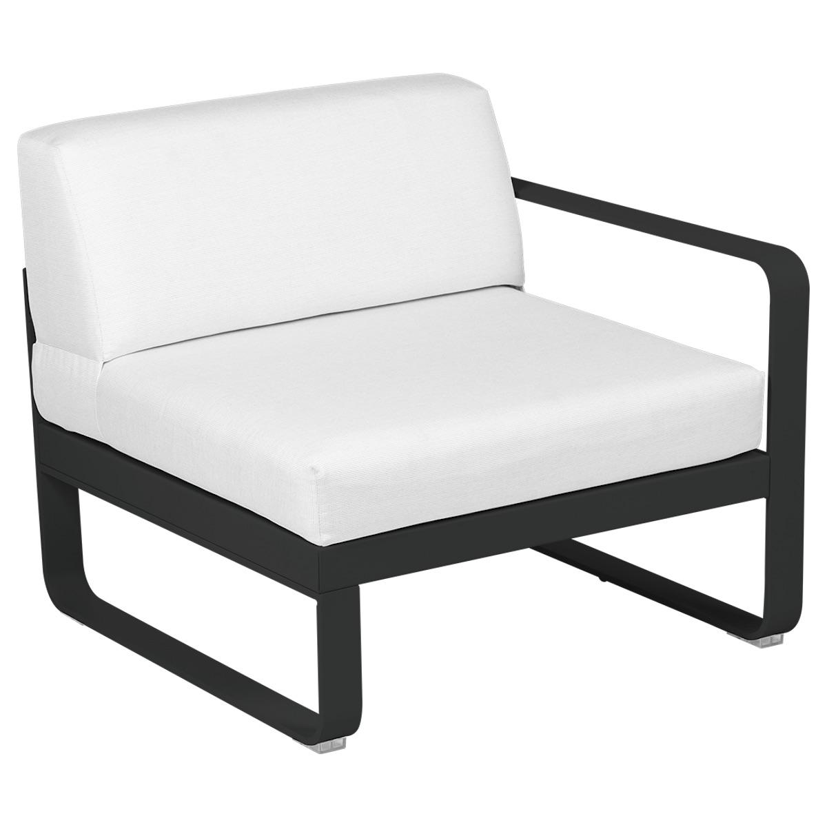 Module droit 1 place BELLEVIE Fermob noir réglisse-Blanc grisé