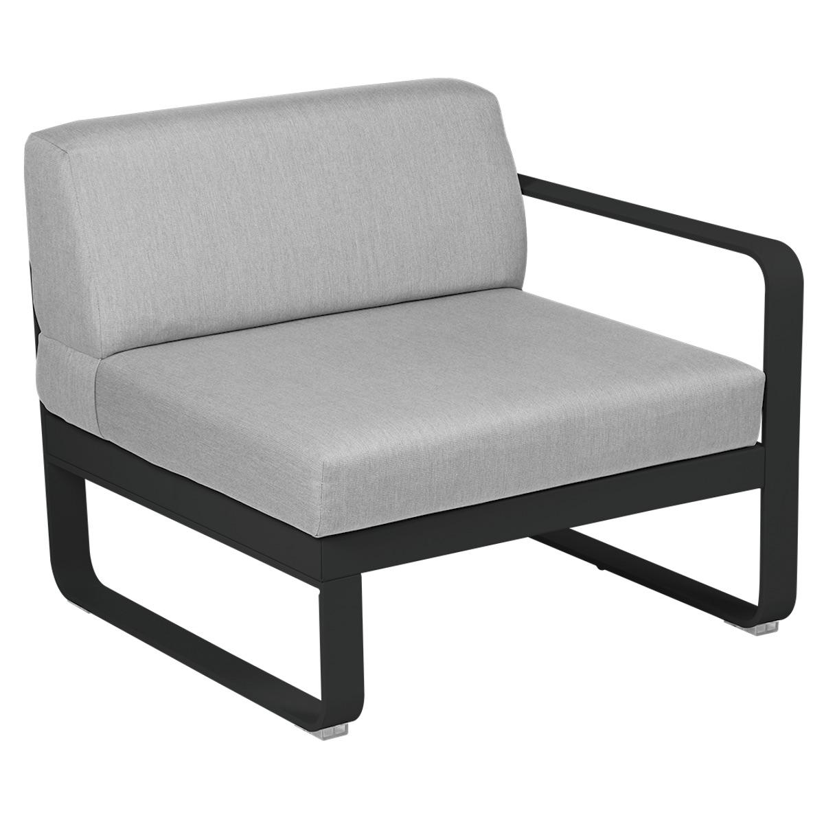 Module droit 1 place BELLEVIE Fermob noir réglisse-Gris flanelle
