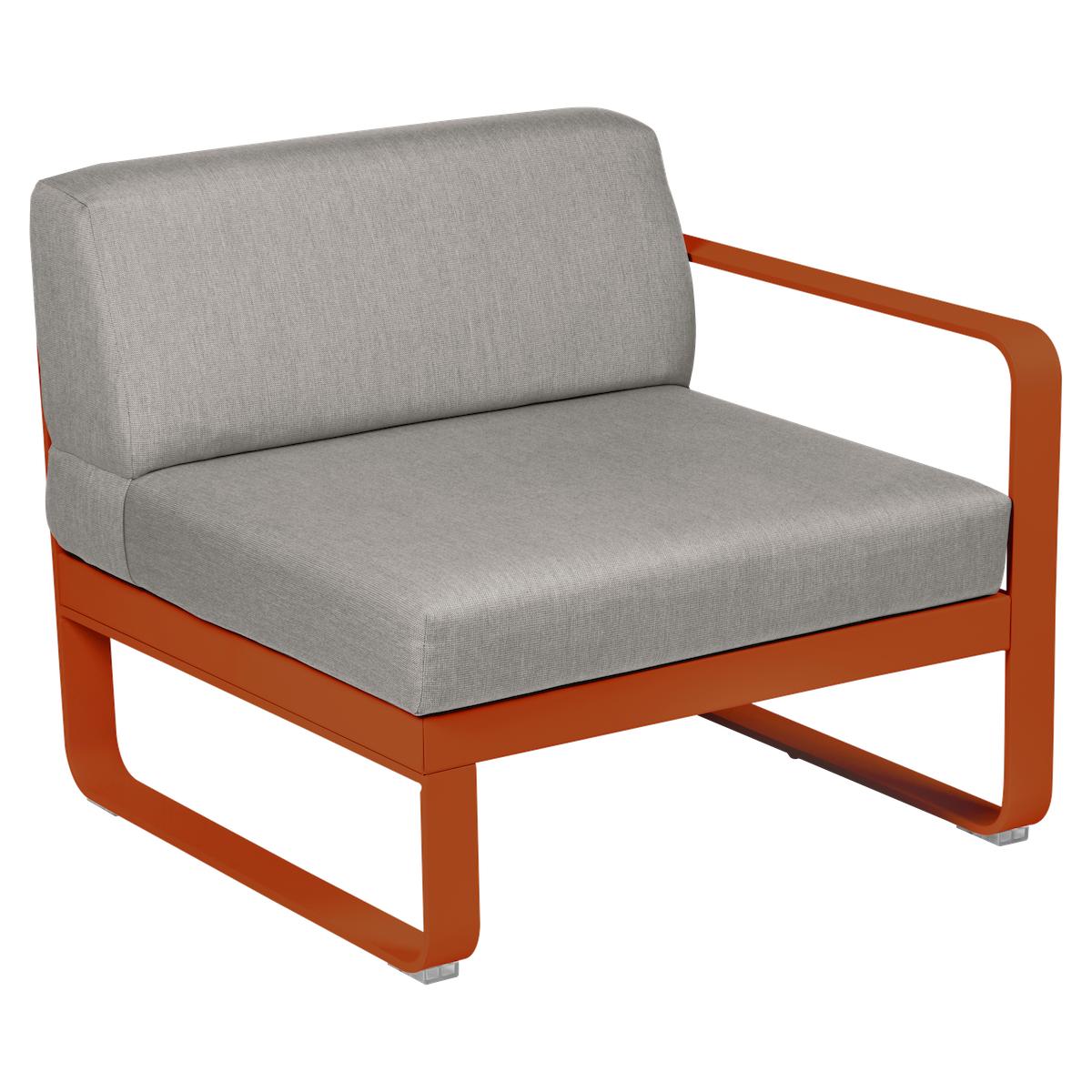 Module droit 1 place BELLEVIE Fermob orange confite-taupe grisé