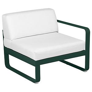 Module droit 1 place BELLEVIE Fermob vert cèdre-Blanc grisé