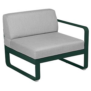 Module droit 1 place BELLEVIE Fermob vert cèdre-Gris flanelle
