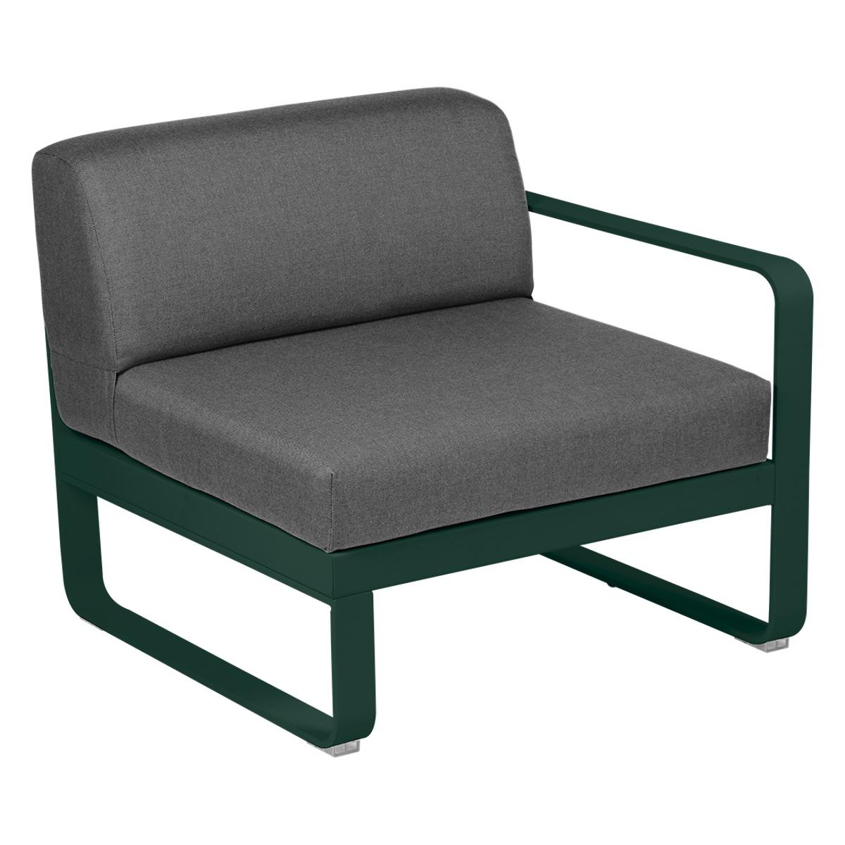 Module droit 1 place BELLEVIE Fermob vert cèdre-Gris graphite